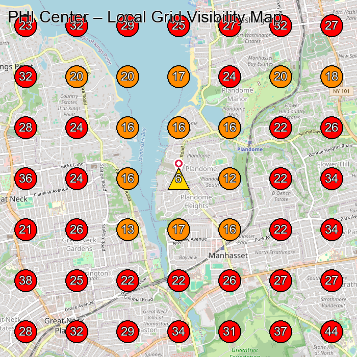 PHI Center GeoGrid visibility map for Physical Therapy Clinic in Manhasset